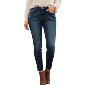 KUT From The Kloth 12 Toothpick Skinny Dark Denim Distressed Jeans